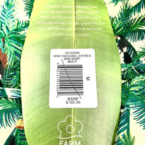 Farm Rio Mini Toucans Layered Mini Skirt Size Medium - Picture 9 of 14